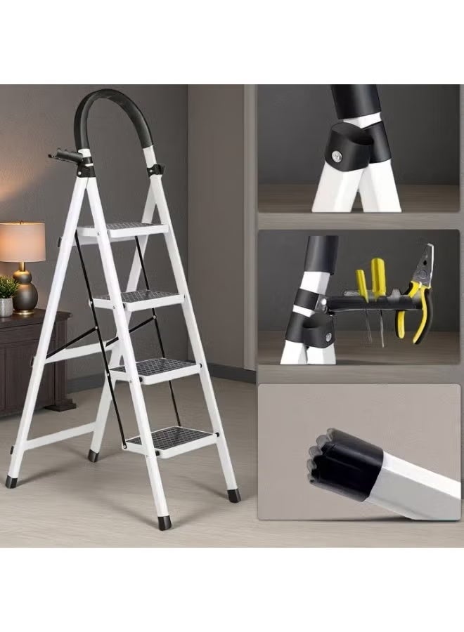 BLOOMING TIME 4-Step Foldable Non-Slip Family Step Ladder, Portable Folding Step Ladder, Multi-Function Step Ladder - Image 4